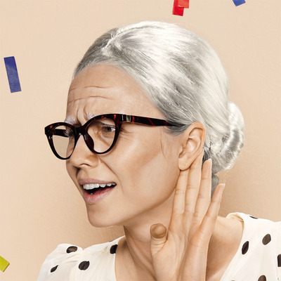 Old lady Dress up Wig Makeup Dance prop Headgear Granny Wig