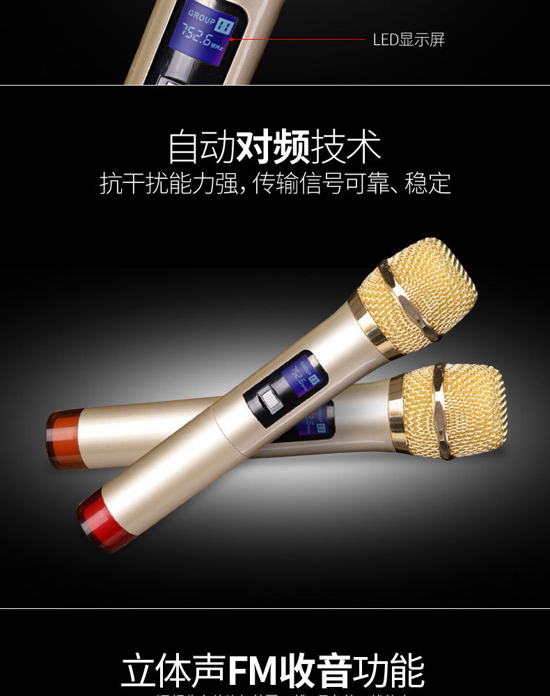 Factory direct sales of outdoor trolley battery-powered speakers with U-segment microphones, active square dance speakers for performance activities detail image 12