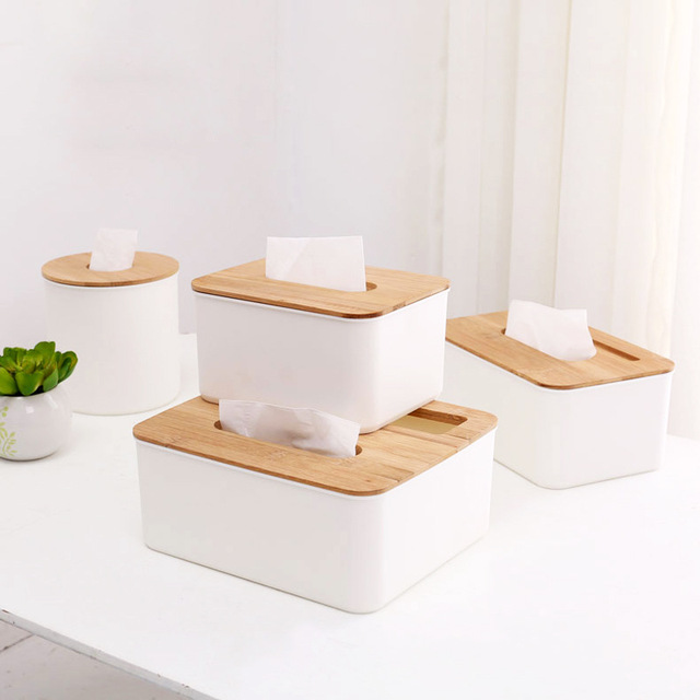 Vibrato sáng tạo ống giấy phòng tắm đa năng phòng tắm nhà bếp bơm bơm khay hộp giấy hộp bảng khăn ăn tre Hộp khăn giấy đa chức năng