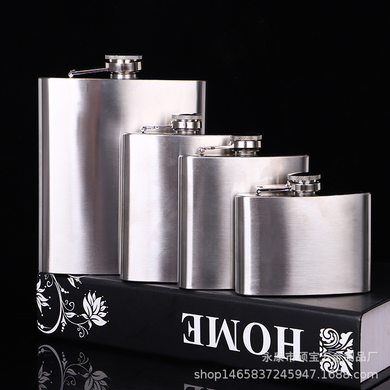 不锈钢酒壶户外便携扁酒具8oz金属小白酒瓶hipflask1斤酒器轻奢-阿里巴巴