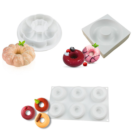 Sanxin Round Donut Mousse Cake Silicone Mold DIY Chocolate Decoration Ice Cream Dessert Pudding Grinding Tool