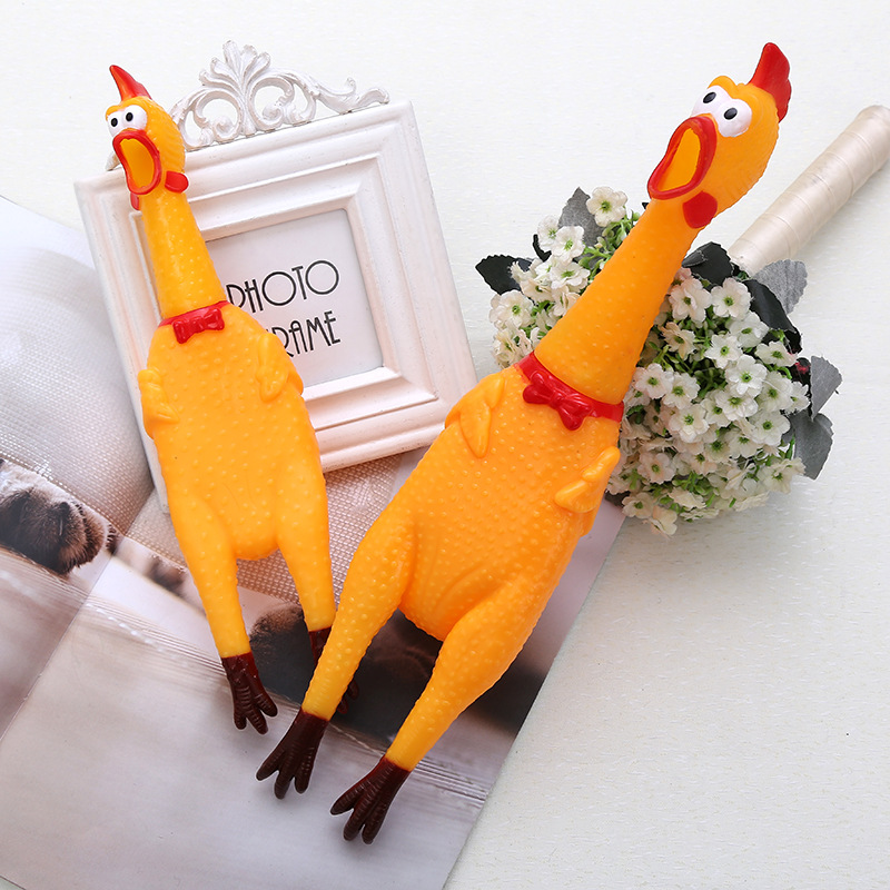Nuevos fabricantes de pollo gritando creativo persona entera truco gritando pollo juguetes para mascotas ventilación extraño pollo