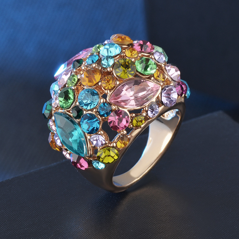 6, 9 Ring Size Elegant Luxurious Geometric Rhinestones Alloy Wholesale Rings