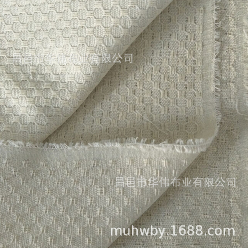 蜂巢布 梭织涤棉 足球格菱形华夫格