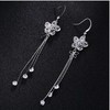 Long earrings, universal crystal with tassels, simple and elegant design, silver 925 sample