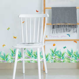 走廊植物花草踢脚线腰线贴纸客厅卧室房间墙壁装饰墙脚线墙贴裸装