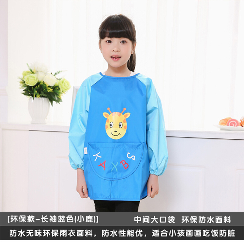 Impermeable abrigo de los niños logotipo personalizado impresión foto pintura ropa delantal hombres y mujeres manga larga comer