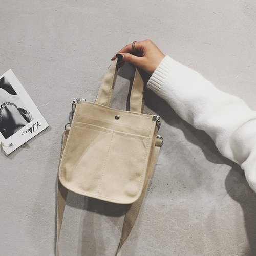 Japanese Korean version of ins college style soft girl student canvas portable shoulder bag female Harajuku ulzzang crossbody bag trendy