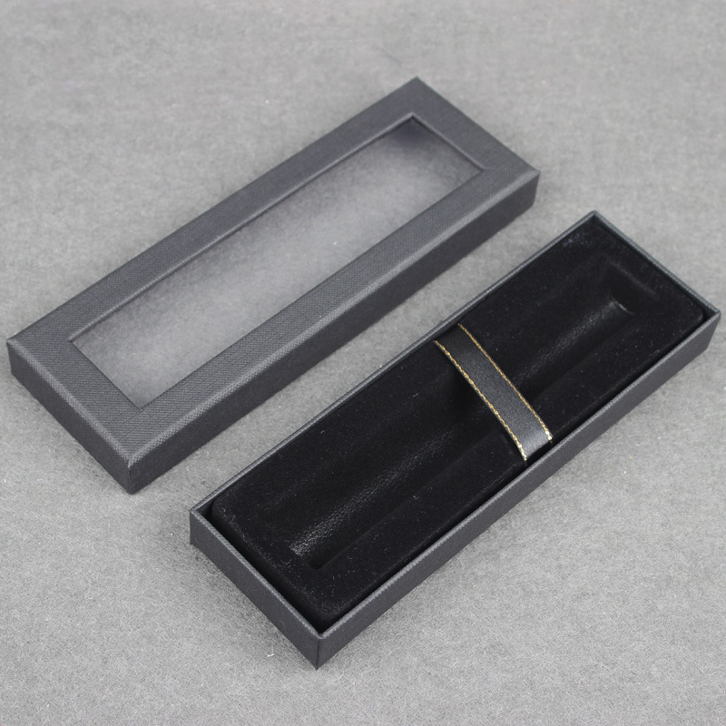 现货 创意笔盒包装  礼品笔盒 透明钢笔盒单支 长方形开窗纸盒