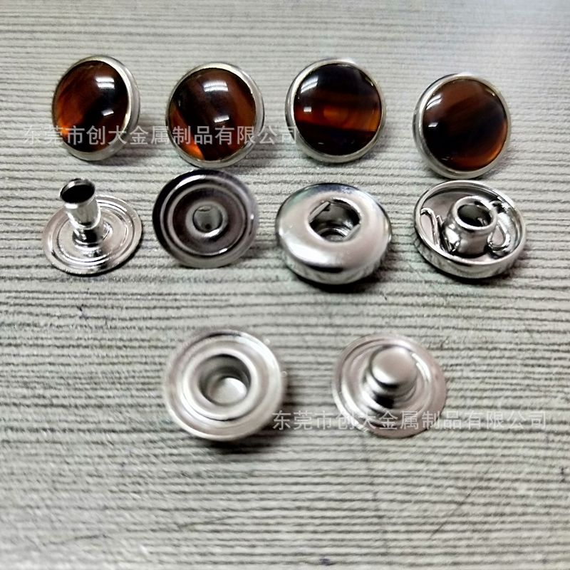 厂家直销 19L 12mm 全铜 金属树脂珠光四合扣喼钮按扣揿扣CC01184