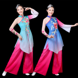 Chinese Folk Dance Dress Classical dance costume, female folk dance costume, Yangko costume, adult fan dance, umbrella dance performance Costume