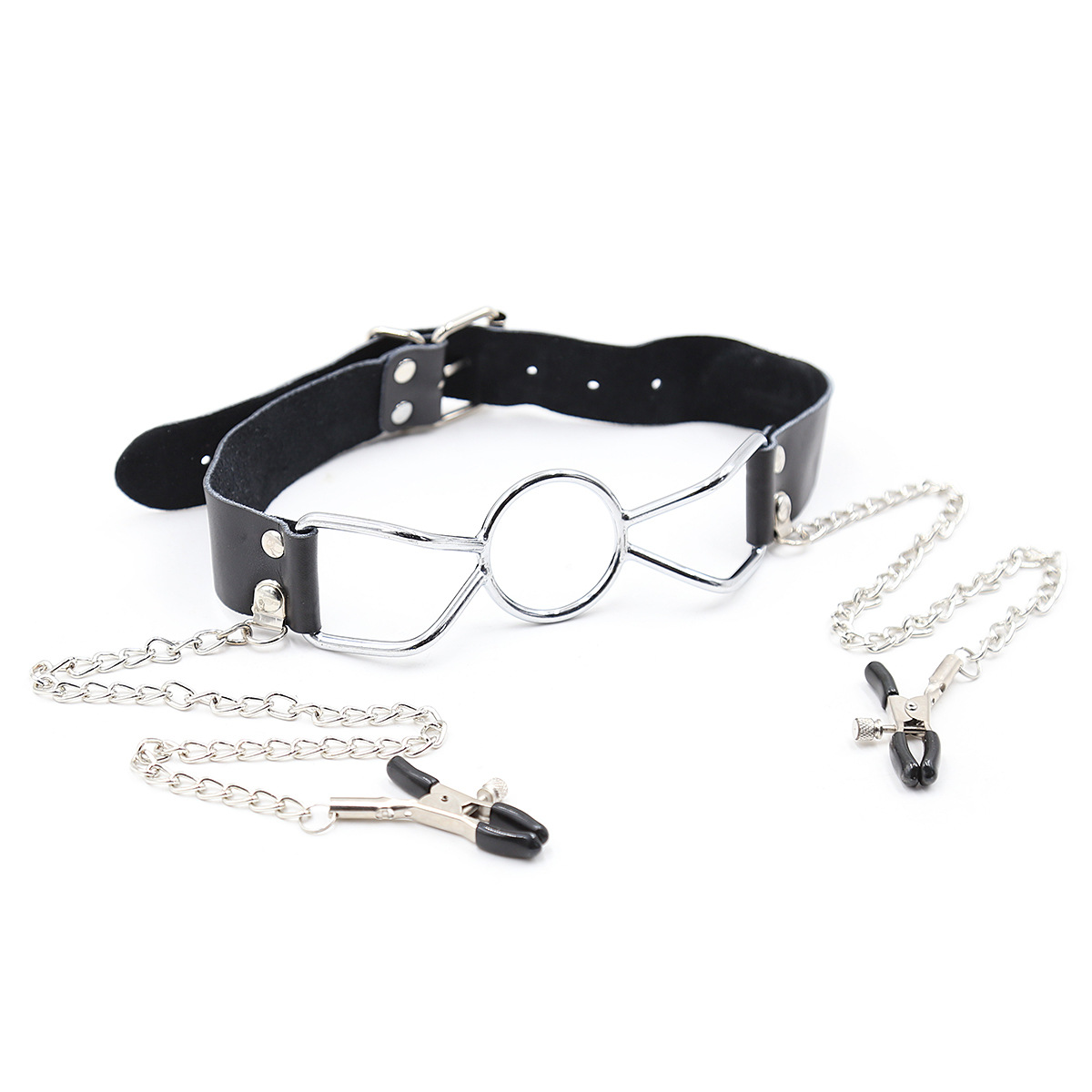 Adulto sexy negro boca taza pecho clip cadena clip boca enchufe boca taza flirting gag suministros fábrica al por mayor Amazon