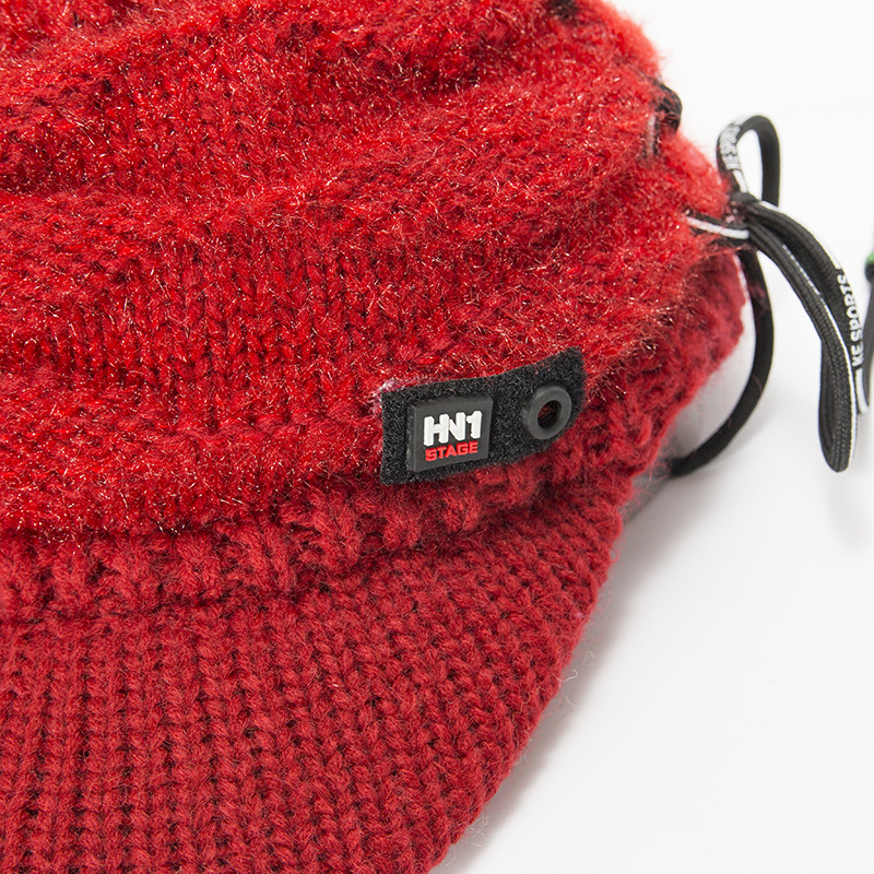 Autunno e inverno edizione coreana nuovo cappello Bailey in lana legato con lingua d'anatra in caldo velluto lavorato a maglia da donna_voghion.com