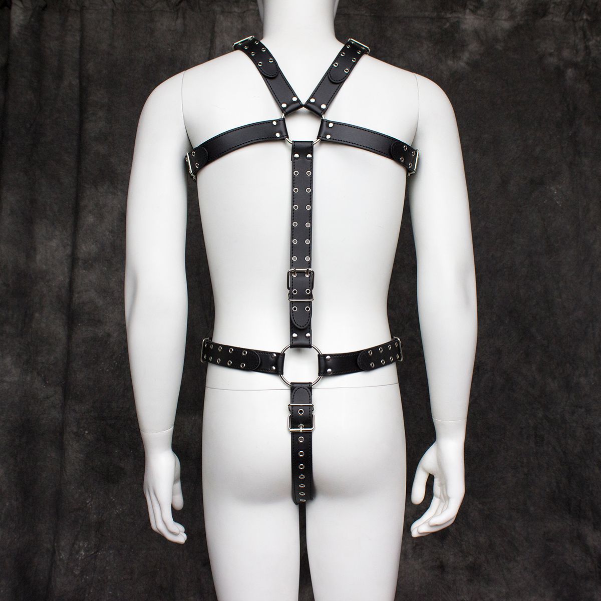 Sexy cuero vinculante doble aguja remache cinturón vinculante ropa de cuero de los hombres ropa de rendimiento correa de pecho ropa equipo de los hombres
