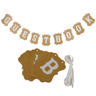 厂家直销GUEST BOOK婚庆装饰横幅婚礼签到登记台拉旗订婚派对装饰|ms