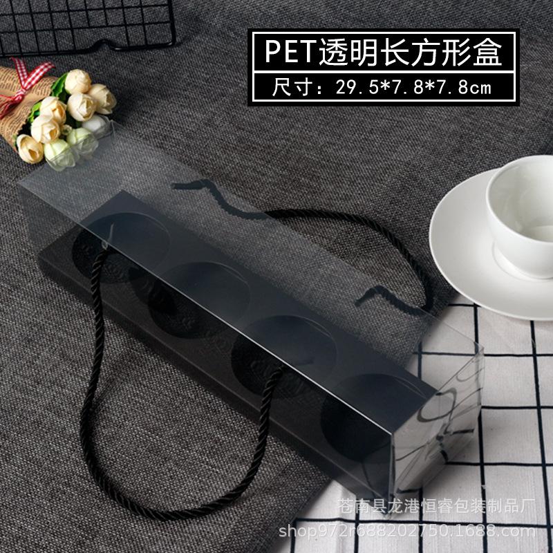 Transparente para mascotas protección del medio ambiente nieve meiniang occidental para hornear caja portátil yema de huevo caja de embalaje crujiente caja de embalaje de frijol verde caja de la ampolla de la torta