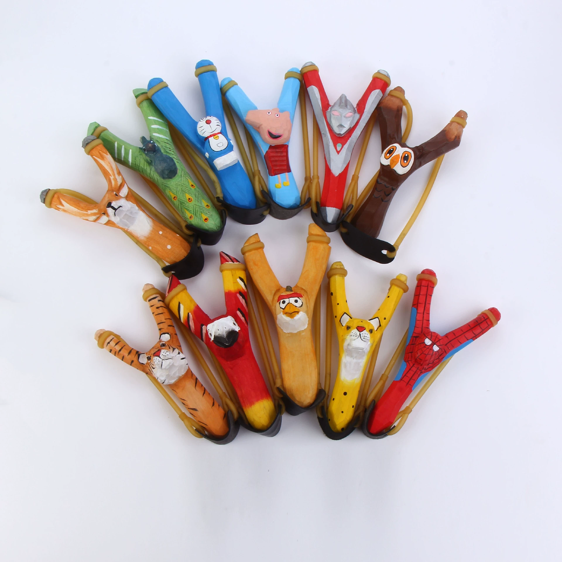 Wooden travel cartoon slingshot