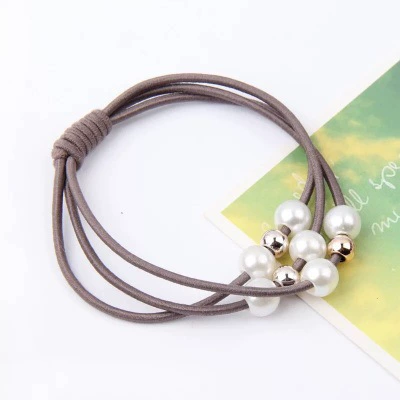 Fresh durable hair rope from pearl for adults, three in one, simple and elegant design