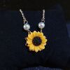 Fashionable accessory from pearl, pendant, cute necklace, chain for key bag , wish, flowered