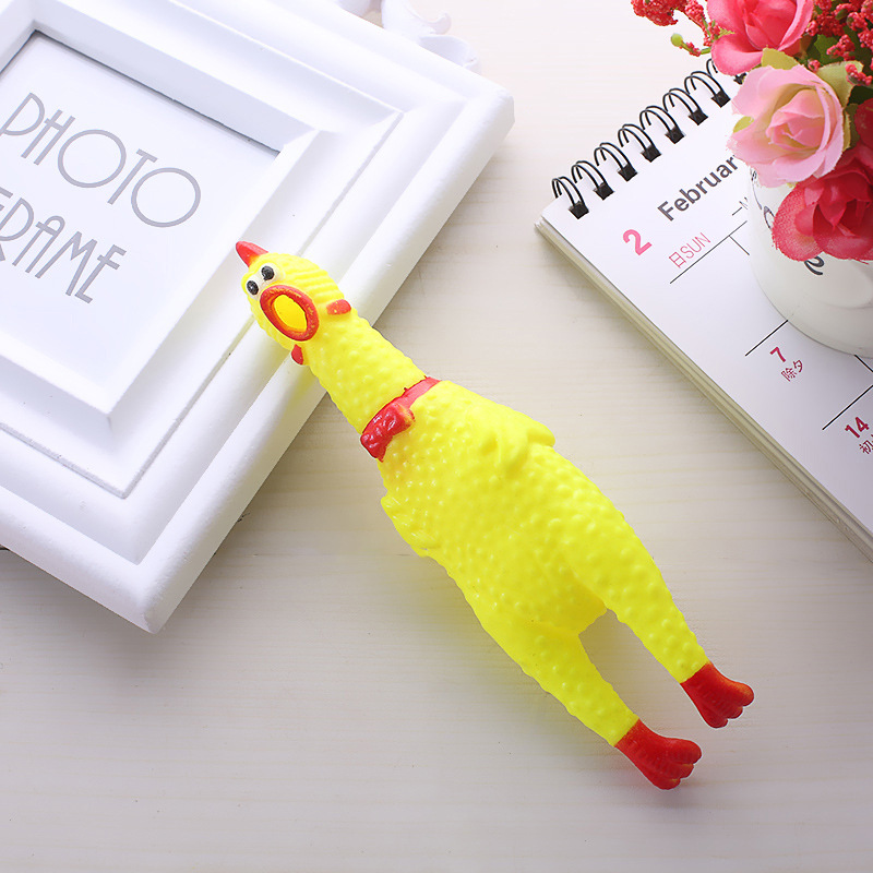 Nuevos fabricantes de pollo gritando creativo persona entera truco gritando pollo juguetes para mascotas ventilación extraño pollo