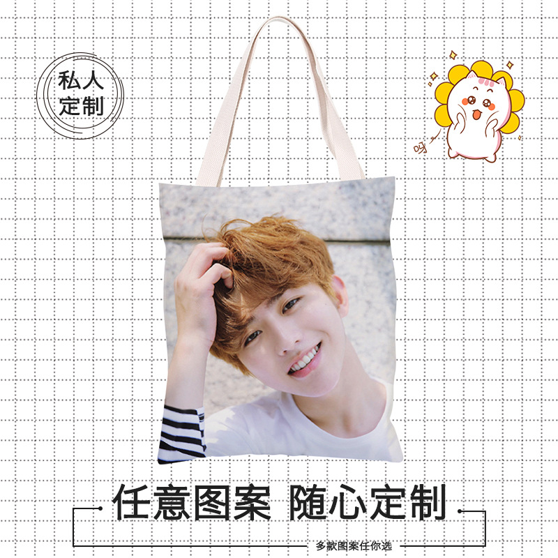 乐迷动漫周边蔡徐坤明星男女外出手提包 定制时尚提包手提袋|ru