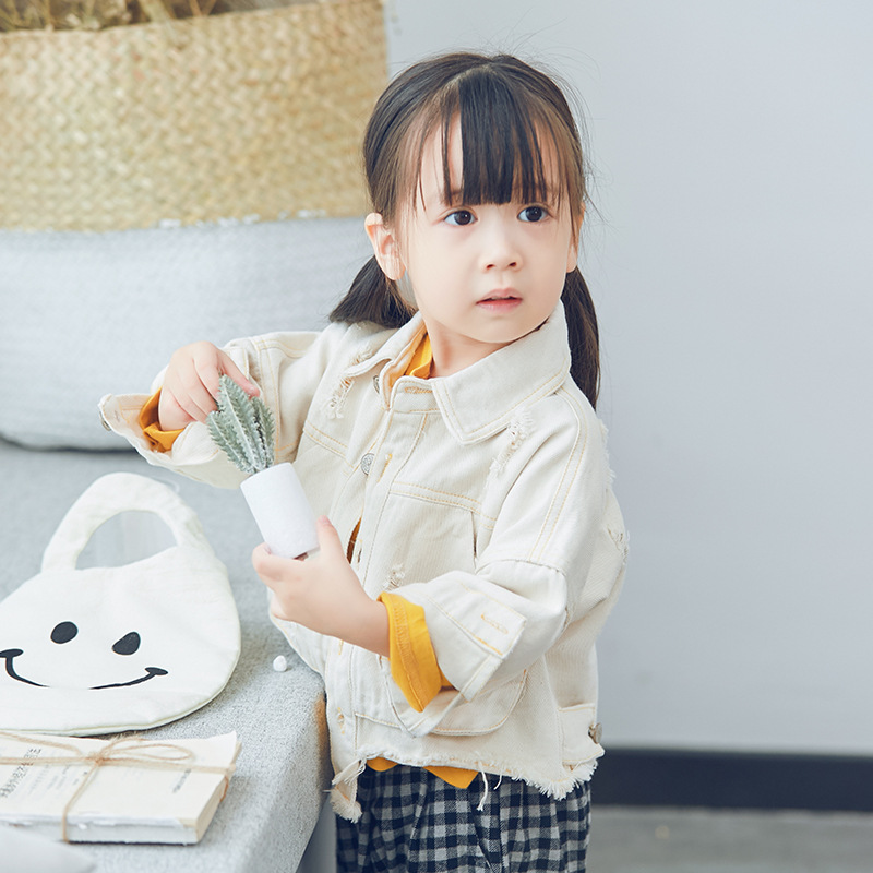 180109稚橙新品小小童水洗破洞牛仔服男童秋季外套一件代发|ru