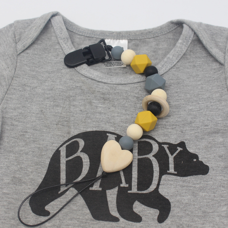 INS caliente Amazon AliExpress Comercio exterior chupete cadena anti-gota cuentas de silicona chupete clip de chupete cadena