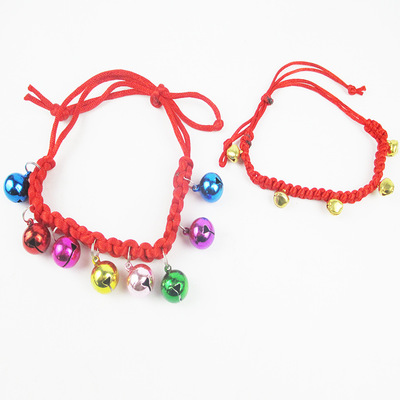 批發寵物鈴铛項圈 手工繩編時尚貓咪兔子可調節項圈 魯寵兔鈴脖圈