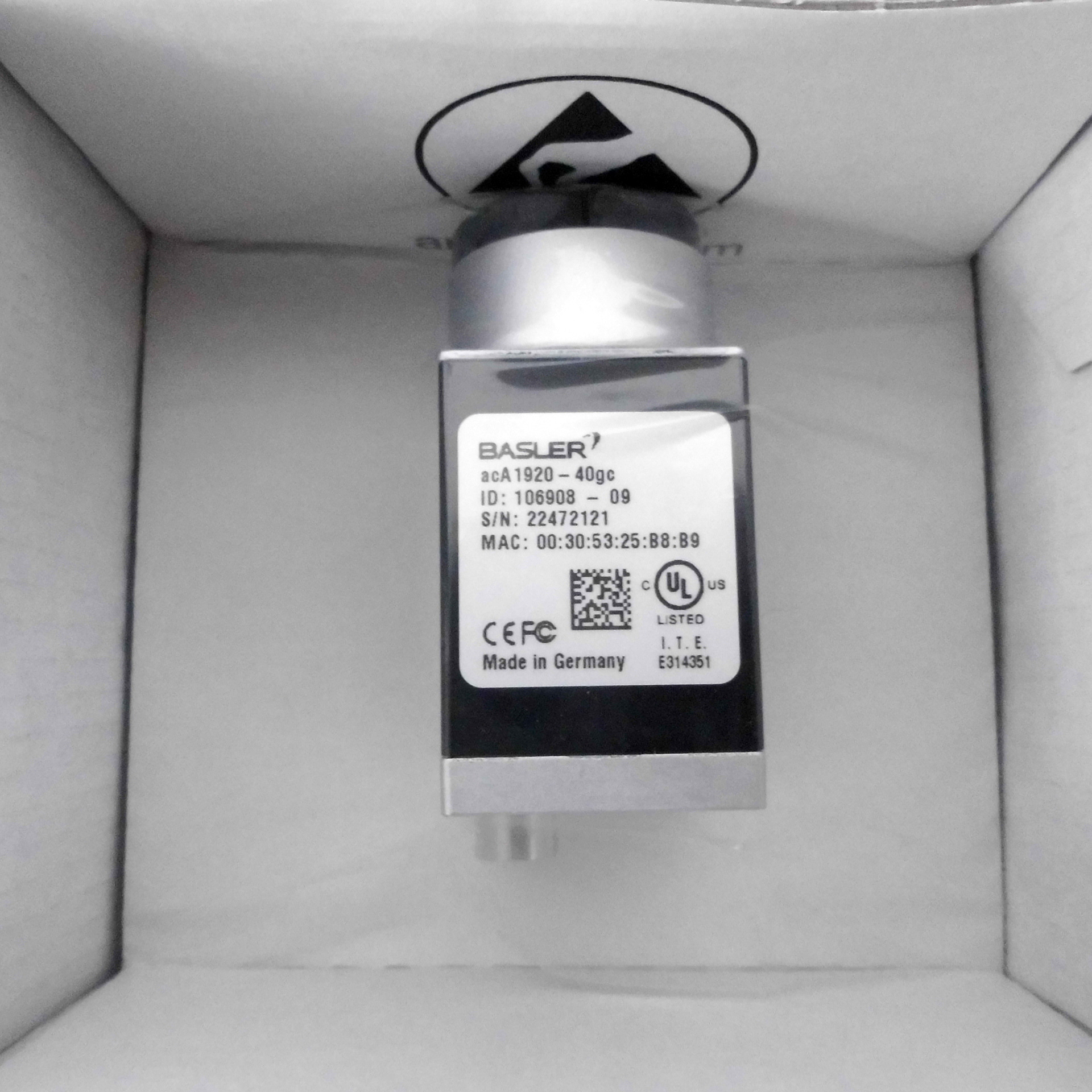 德国BASLER巴斯勒  acA1920-40gc  彩色工业摄像机