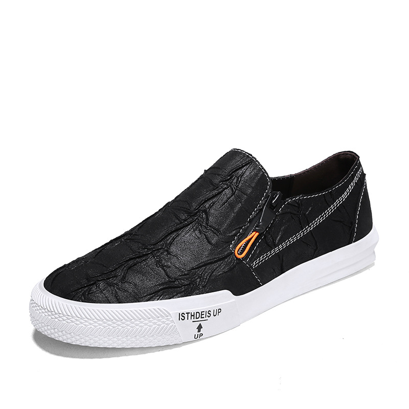 fashion Men's Shoes skate shoes Lok Fu shoes Low Set foot Embossing Retro Spring Leather Casual shoes Rubber shoes Low