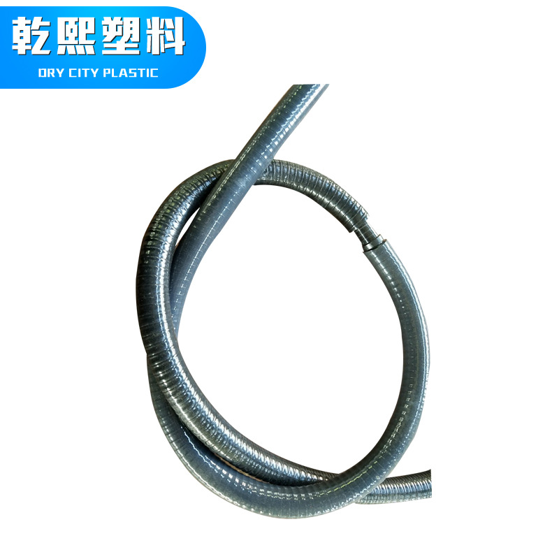 厂家黑色16mmPVC加强筋塑料管 耐磨牛筋缠绕管软管