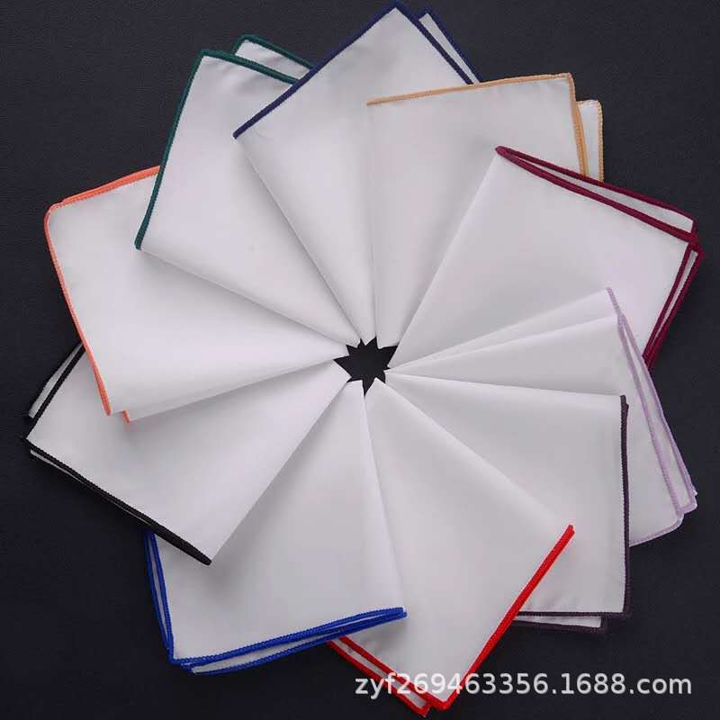 man Density Solid white black man 's suit suit Pocket towel Handkerchief Kerchief customized