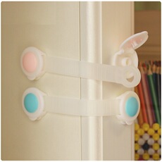 嘟来嘟玩双色儿童长锁抽屉锁宝宝安全锁冰箱柜门锁配双面胶