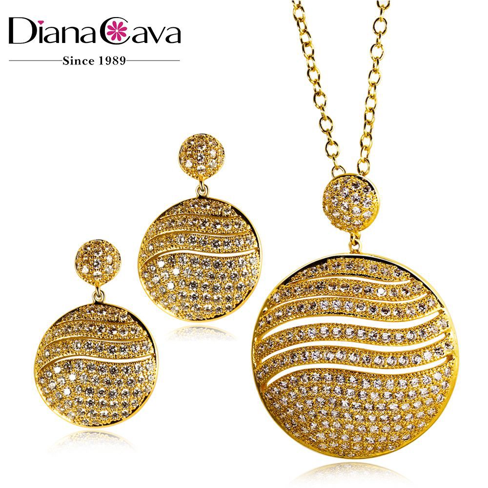 2018新款創意中國風飾品 圓形簡約首飾二件套裝 廠家現貨批發