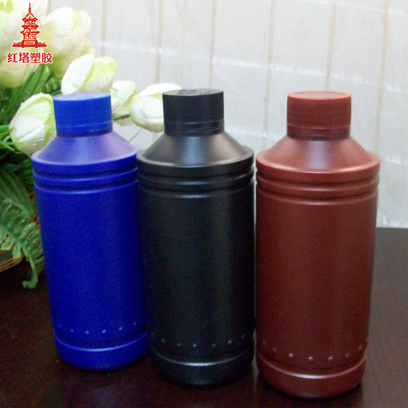 供应500ml塑料医药瓶 农化工PE液体圆瓶深色包装瓶定制