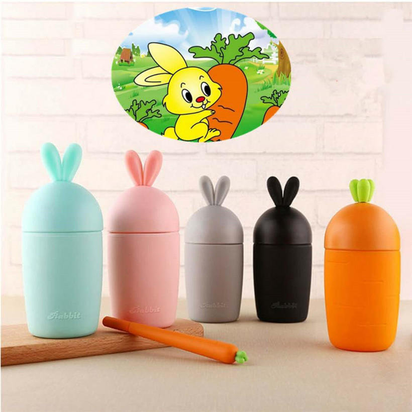 厂家批发兔耳朵水杯便携胡萝卜时尚玻璃杯可爱迷你创意学生随手杯