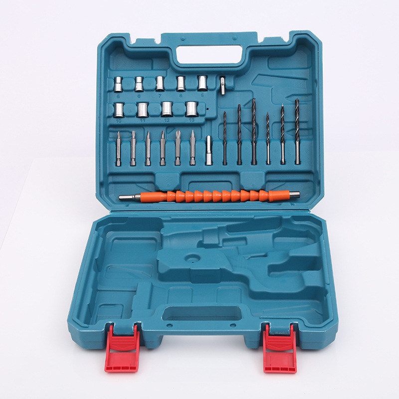 厂家直供五金电动工具箱 锂电钻组套配件装家用车载套装批发