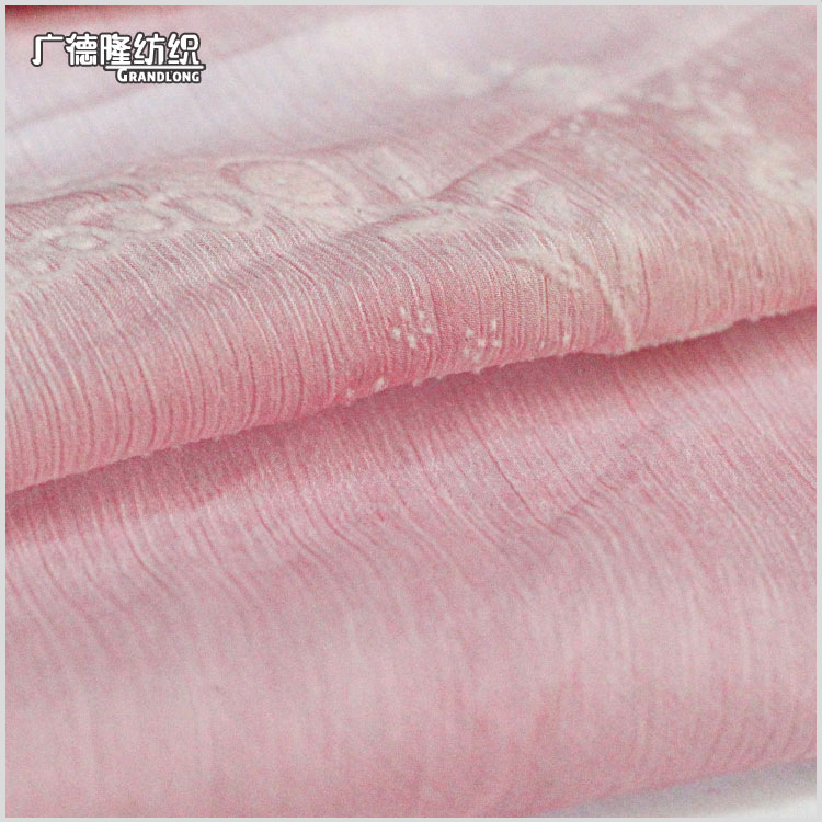 春夏透薄雪纺植绒小花提花涤纶面料披衫长裙上衣阔腿裤围巾礼服布