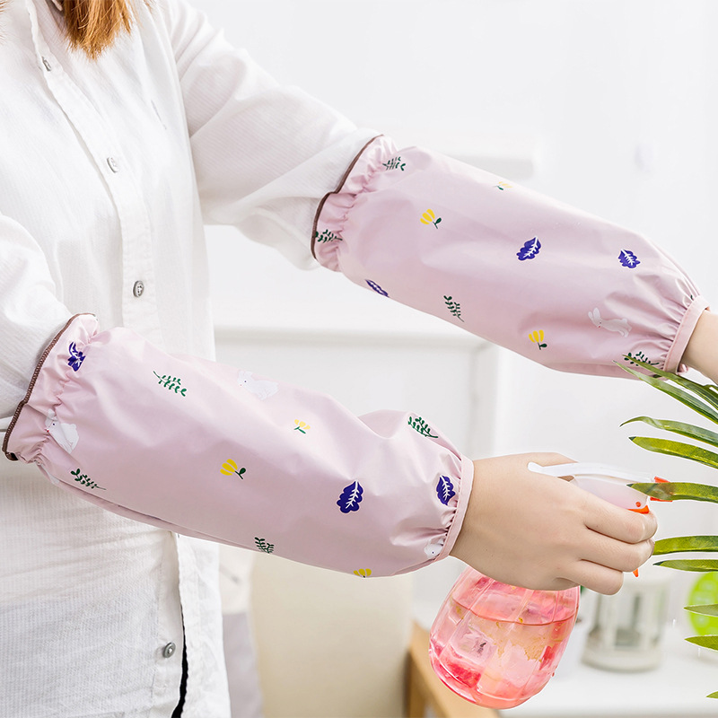 Manga larga protectora ooversleeve largo impermeable oversleeve mujeres adultas impermeable Otoño e Invierno Oficina lindo de longitud media