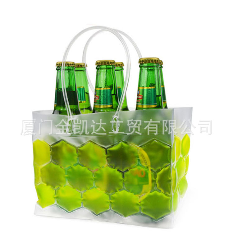 PVC红酒礼品袋精美塑料酒袋六瓶装PVC袋子PVC啤酒手提包装袋