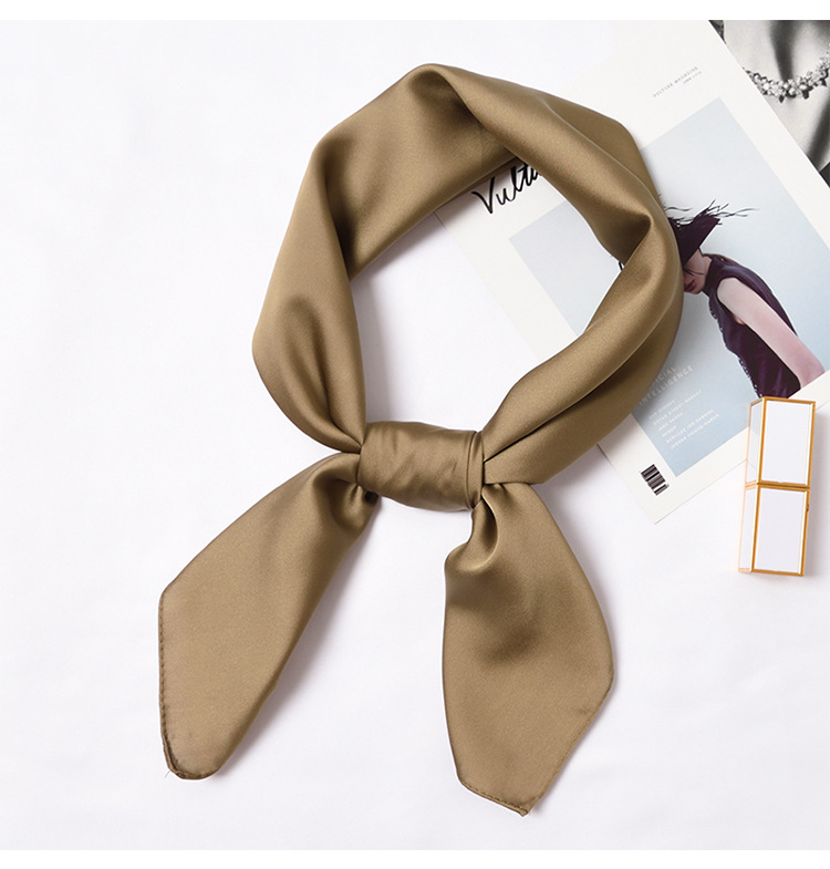 123g Weight Silk Scarf Classification Daily Occasion Satin Material Solid Color Pattern Summer, Spring, Autumn Season Women'S Gender Simple Style Style Women's Simple Style Solid Color Satin Silk Scarves 21
