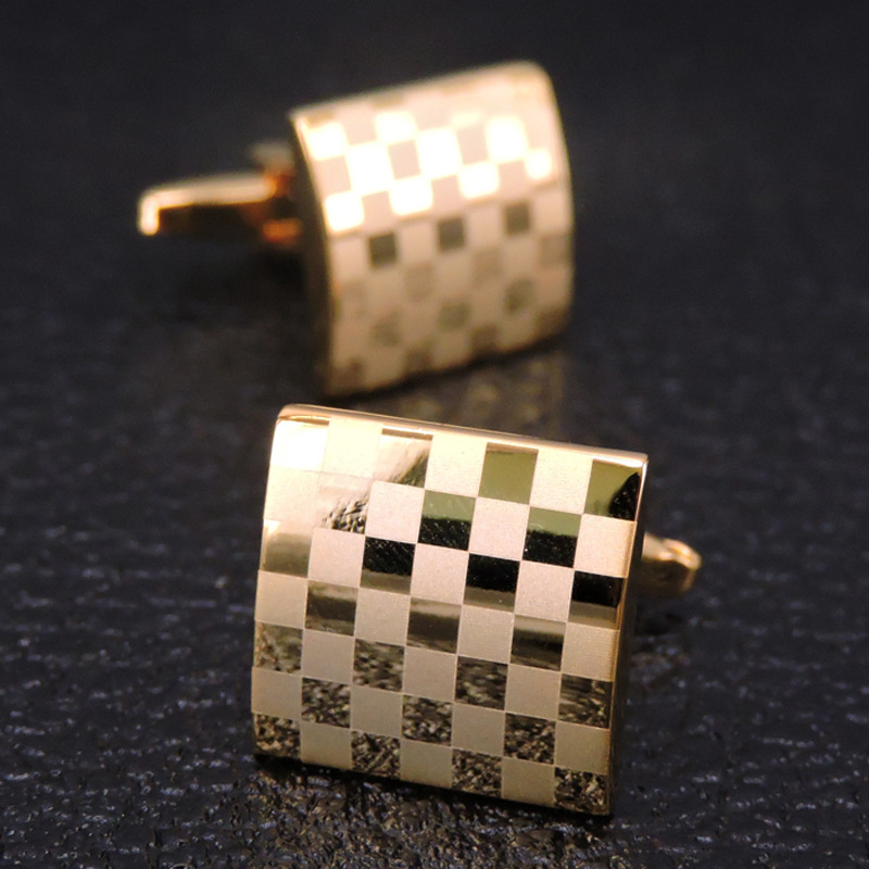 Business Geometric Copper Plating Men's Cufflinks display picture 2