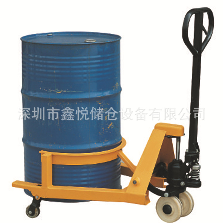 365KG液压油桶搬运车 简易型可调式钢制油桶车手动托盘搬运夹