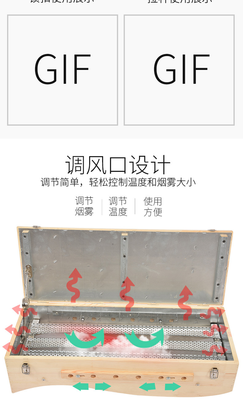 Large Du Mai Moxibustion Box 65x25x16cm Wooden 7-Hole Moxa Burner for Back Warming quality and texture