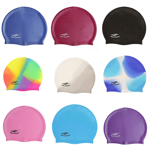 2018 new color swimming cap for adults men and women enlarged silicone cap