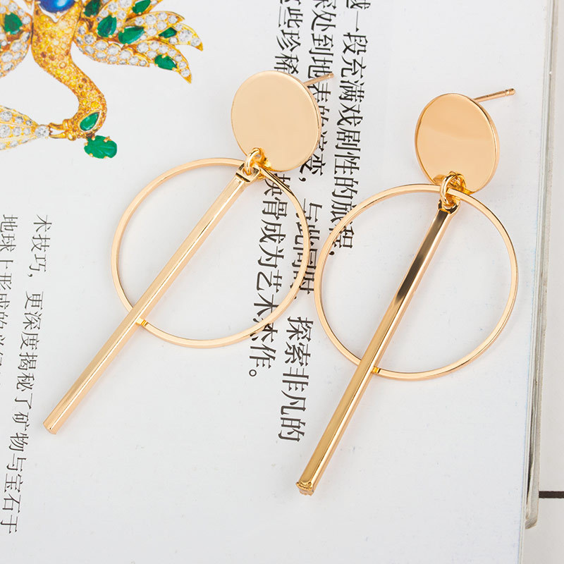 Hollow Tassel Earrings Earrings Geometric Round Cake Circle Word Stick Earrings Women display picture 8