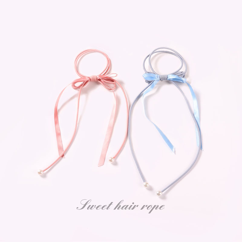 百搭韩版飘带发绳 手工蝴蝶结简约发圈 二合一扎头发橡皮筋发饰|ms