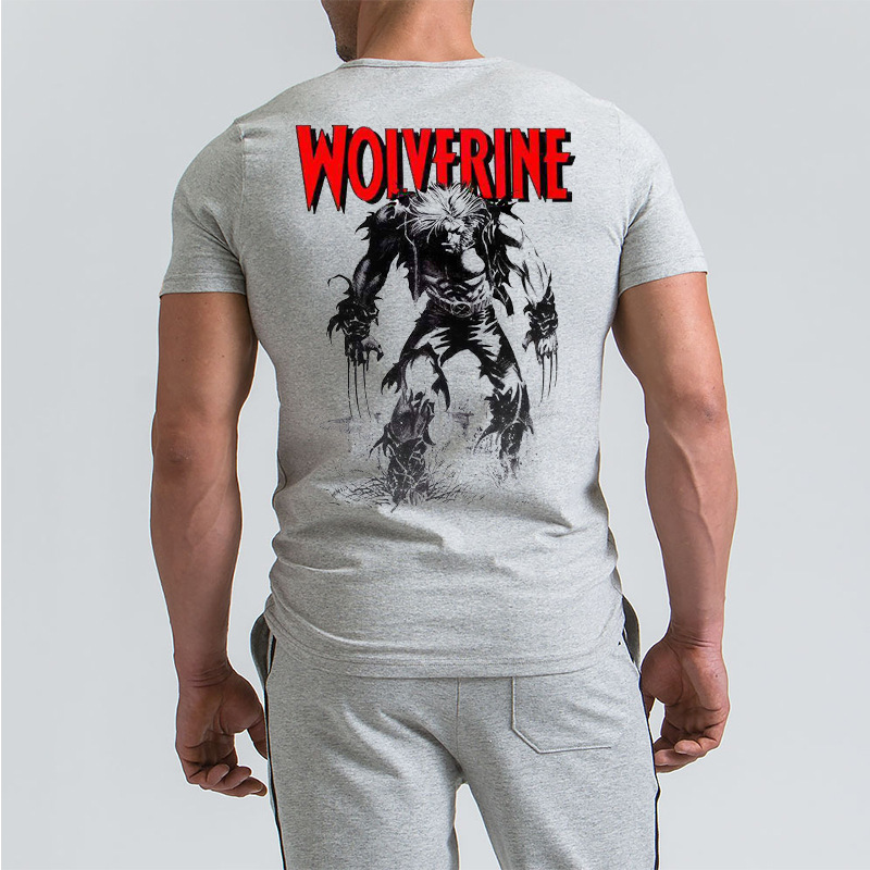 2018肌肉小子健身兄弟漫威复仇者联盟超级英雄纯棉弹力短袖T恤