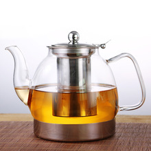 不锈钢底电磁炉玻璃茶壶煮茶壶 烧水玻璃壶大容量红茶壶钢漏茶壶
