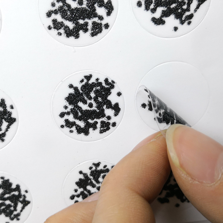 金蔥粉不幹膠貼紙定做透明PVC標簽定制logo防水商標標貼設計印刷